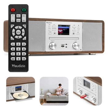 Radioodtwarzacz Avola CD/BT/DAB+/WIFI brązowo-biały Audizio