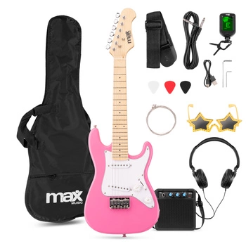 Zestaw Gitara Elektryczna GigKit Junior różowa 1/4+ wzmacniacz akcesoria
