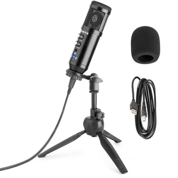 Mikrofon studyjny USB Vonyx CM320B ze statywem stołowym - czarny