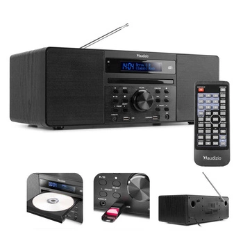 System muzyczny PRATO ALL-IN-ONE USB CD / DAB+ czarny Audizio