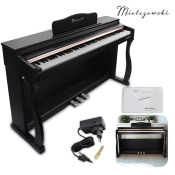 Pianino cyfrowe ze statywem 88 dynamicznych klawiszy NOCTURNO czarne Mielczewski