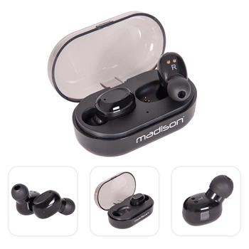 Słuchawki dokanałowe Bluetooth Stereo Madison ETWS150-BK