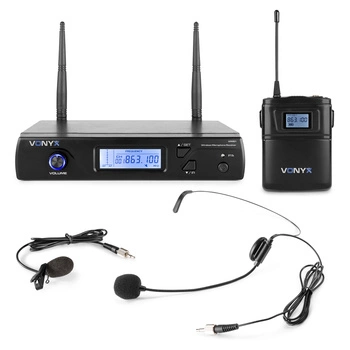 Zestaw mikrofonowy bezprzewodowy UHF Vonyx WM61B