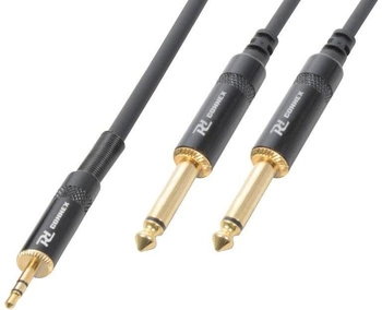 Kabel sygnałowy Jack 3.5 Stereo - 2xJack 6.3 Mono 1,5 m