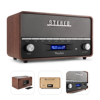 Przenośne radio stereo z budzikiem Audizio Corno DAB+ FM BT szary