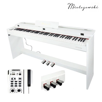 Pianino cyfrowe ze statywem 88 dynamicznych klawiszy ETIUDA białe Mielczewski