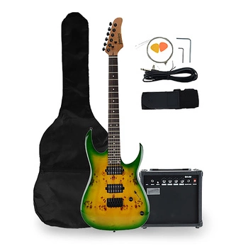 Gitara elektryczna - kompletny zestaw -Golden Guitar PSG-3 Zielony