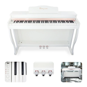 Pianino cyfrowe ze statywem 88 dynamicznych klawiszy NOCTURNO białe Mielczewski