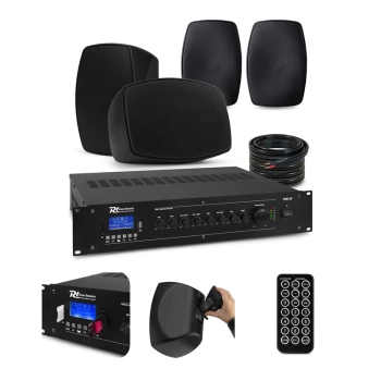 Zestaw głośników naściennych 4 x BHW40BK 4" 60W z wzmacniaczem 100V