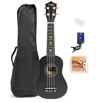 Zestaw Ukulele sopranowe MAX UKEY + tuner+2x kostki+ struny+ pokrowiec/ czarne