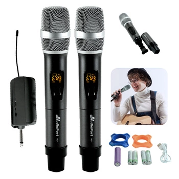 Zestaw 2 mikrofonów bezprzewodowych doręcznych UHF+ odbiornik Audioport MU2