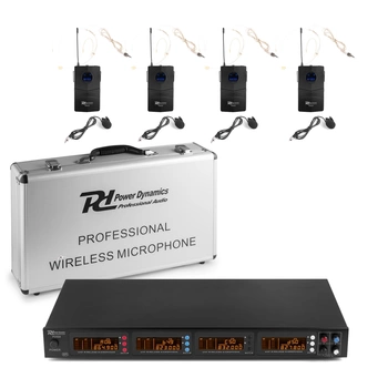 Zestaw mikrofonów bezprzewodowych UHF 4x bodypack PD504B