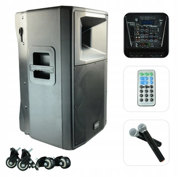 Kolumna aktywna 18" 1000W, BT, FM, 2X MIC VHF
