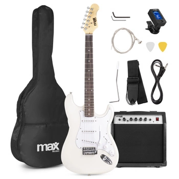 Gitara elektryczna Gigkit biała+ akcesoria/ zestaw