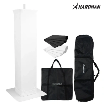 Biały totem duży 135-250cm PTS24W statyw sceniczny DJ z akcesoriami