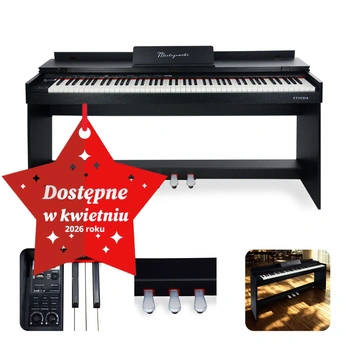 Pianino cyfrowe ze statywem 88 dynamicznych klawiszy ETIUDA czarne Mielczewski