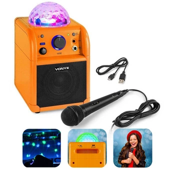 Zestaw karaoke z mikrofonem, bluetooth i efektem świetlnym Vonyx SBS50L