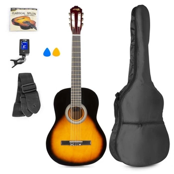 Max SoloArt Gitara klasyczna 39''+ akcesoria/ zestaw Sunburst
