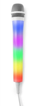 Mikrofon karaoke z oświetleniem LED RGB RGB KMD55W biały