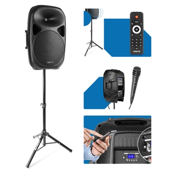 Kolumna aktywna  SPS15A Vonyx 15'' BT MP3  ze statywem, pilotem i mikrofonem przewodowym