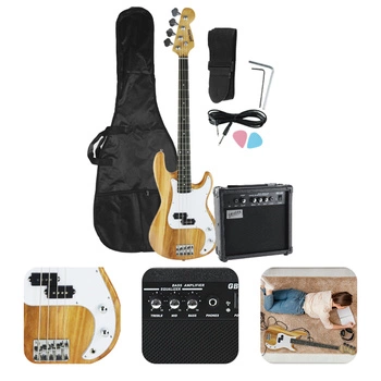 Gitara basowa - kompletny zestaw - Golden Guitar PBGB-40 kolor Natural
