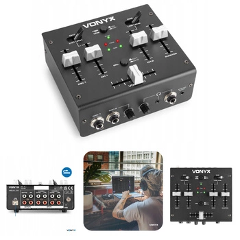 Mikser 3-kanałowy USB VDJ2USB  Vonyx