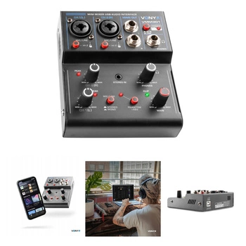 Mikser audio VMM301 3-kanałowy USB Vonyx