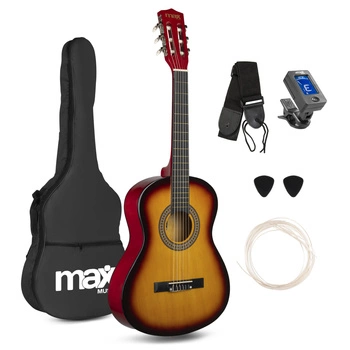 Gitara klasyczna 3/4 dla dziecka młodzieżowa SoloArt Max sunburst+ akcesoria