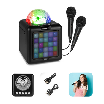 Głośnik bluetooth karaoke z półkulą LED 15W BT 2 mikrofony Fenton