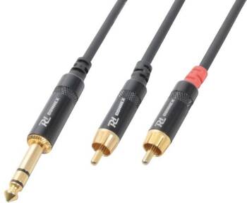 Kabel 1x 6.3 mm Stereo - 2x RCA męski 3.0m