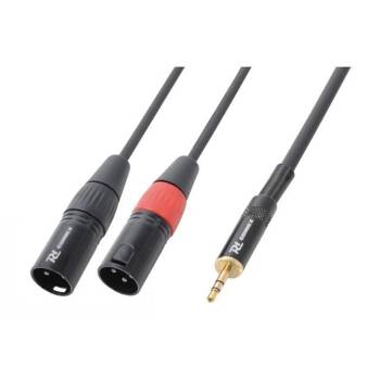 Kabel sygnałowy 2x XLR męski - mini Jack (3,5mm) Stereo 6m