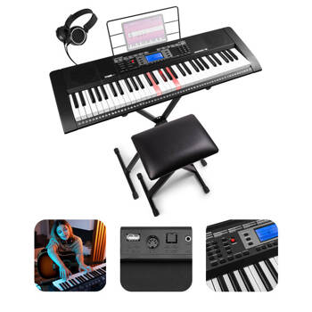 Keyboard 61 podświetlanych klawiszy Rhapsody61L Max+ statyw, ławka, słuchawki