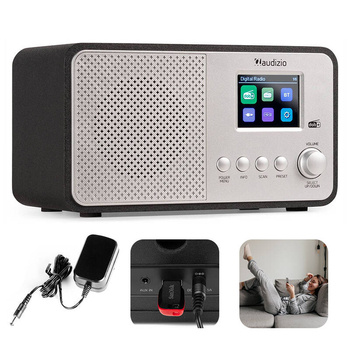 Radio cyfrowe DAB+ FM Avio srebrne Audizio